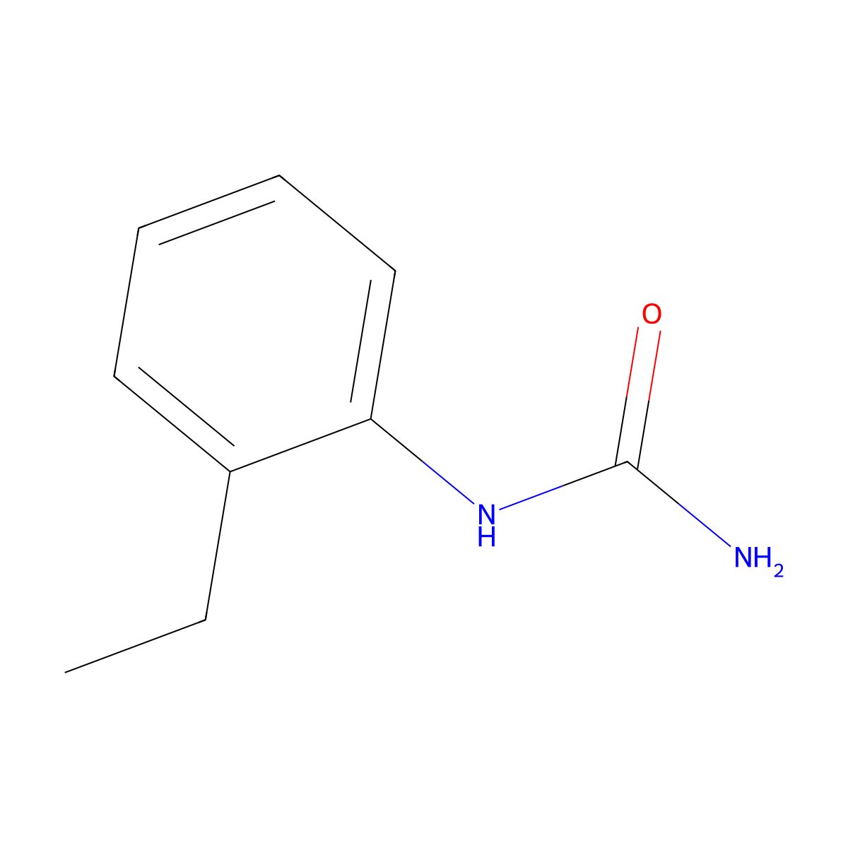 (2-Ethylphenyl)urea molecular structure, CAS 114-32-9