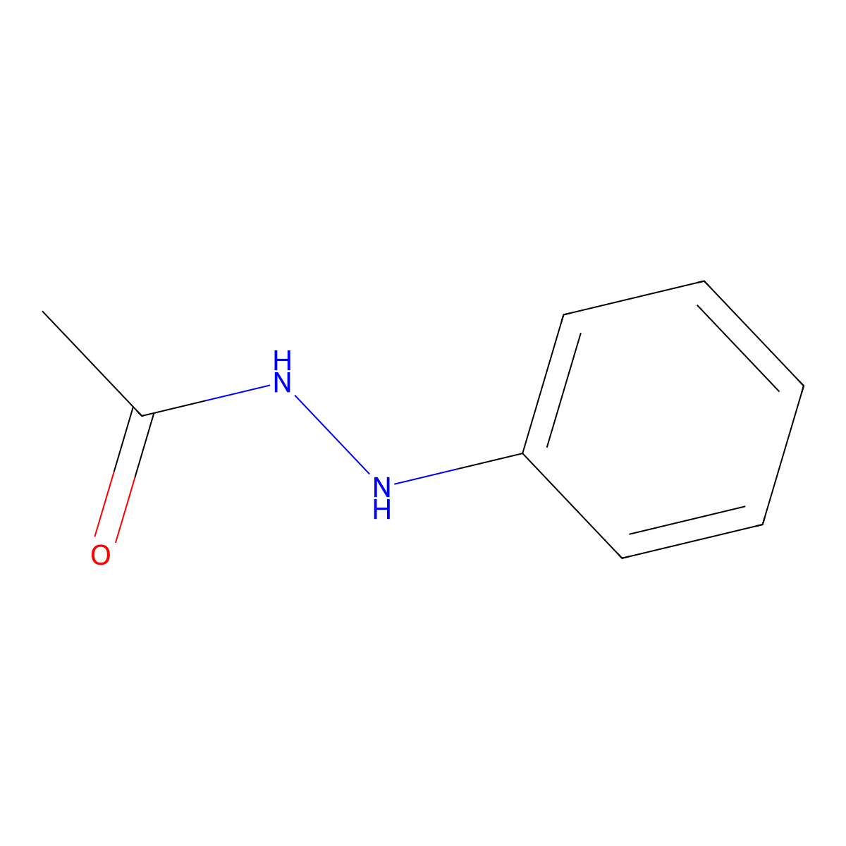 Acetylphenylhydrazine molecular structure, CAS 114-83-0
