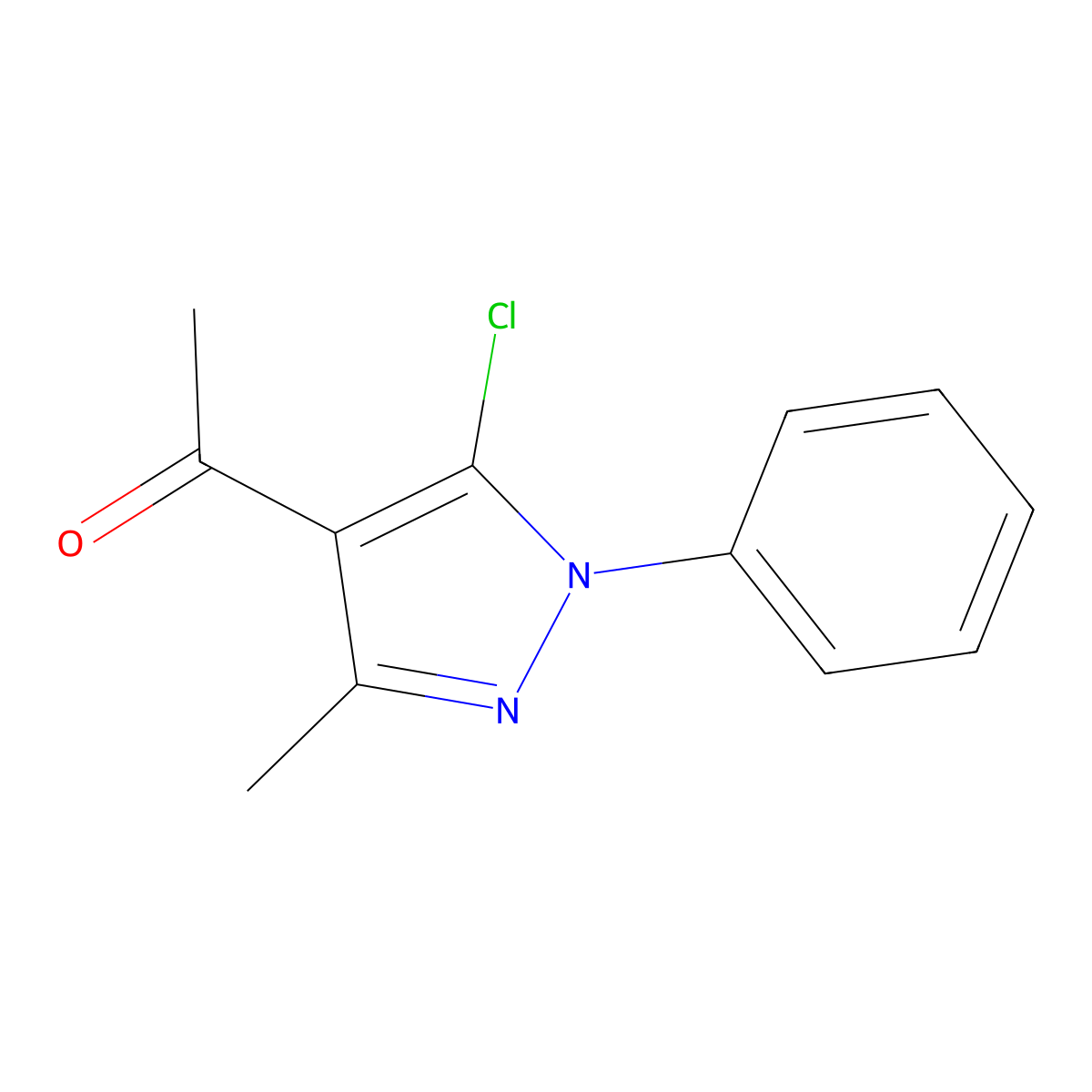1-(5-Chloro-3-methyl-1-phenyl-1H-pyrazol-4-yl)ethanone molecular structure, CAS 1140-37-0