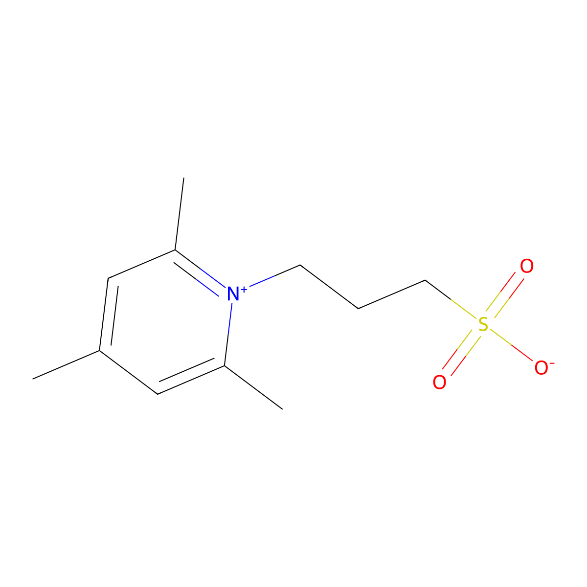 3-(2,4,6-Trimethylpyridin-1-ium-1-yl)propane-1-sulfonate molecular structure, CAS 1140-67-6