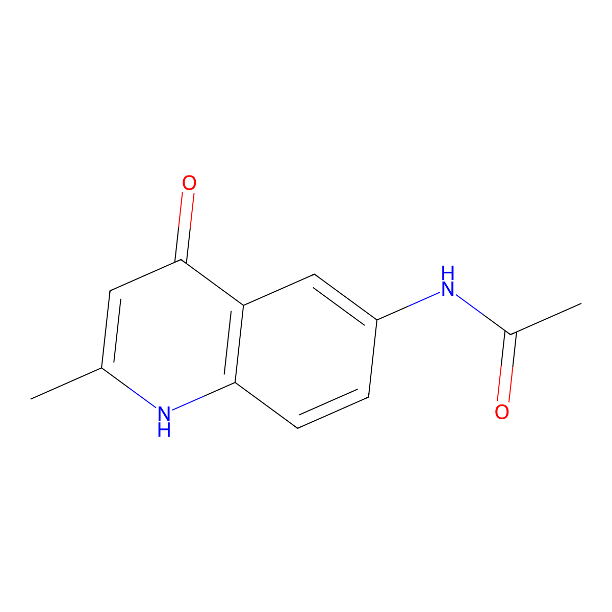 N-(4-Hydroxy-2-methyl-6-quinolinyl)acetamide molecular structure, CAS 1140-81-4