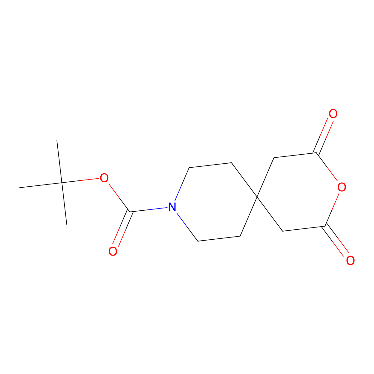 3-Oxa-9-azaspiro[5.5]undecane-9-carboxylic acid, 2,4-dioxo-, 1,1-dimethylethyl ester molecular structure, CAS 1140029-11-3