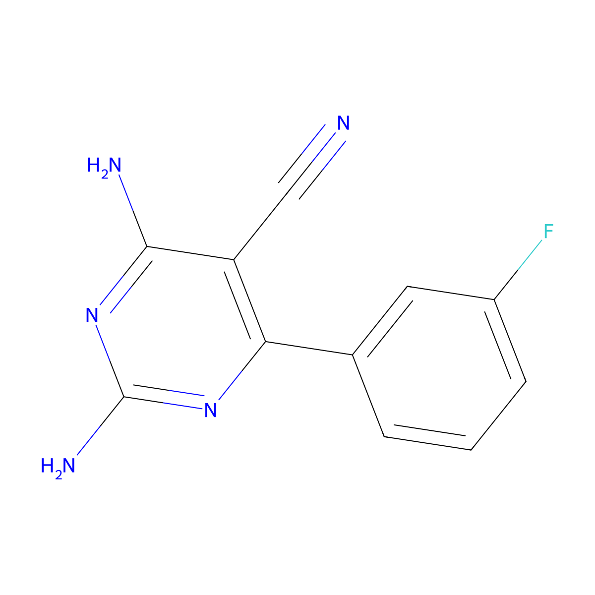 2,6-Diamino-4-(3-fluorophenyl)pyrimidine-5-carbonitrile molecular structure, CAS 1140184-74-2