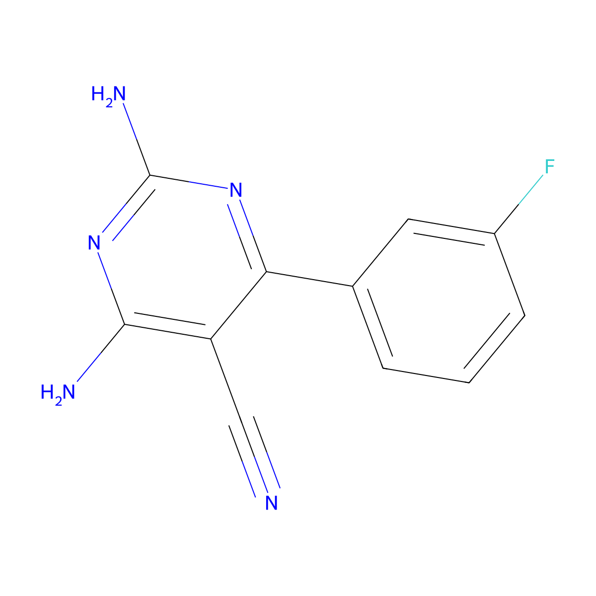 2,6-Diamino-4-(3-fluorophenyl)pyrimidine-5-carbonitrile molecular structure, CAS 1140184-74-2