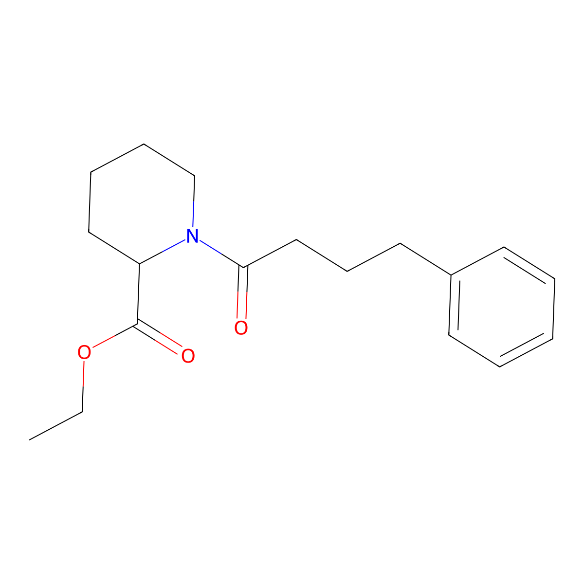 Ethyl 1-(4-phenylbutanoyl)piperidine-2-carboxylate molecular structure, CAS 114019-52-2