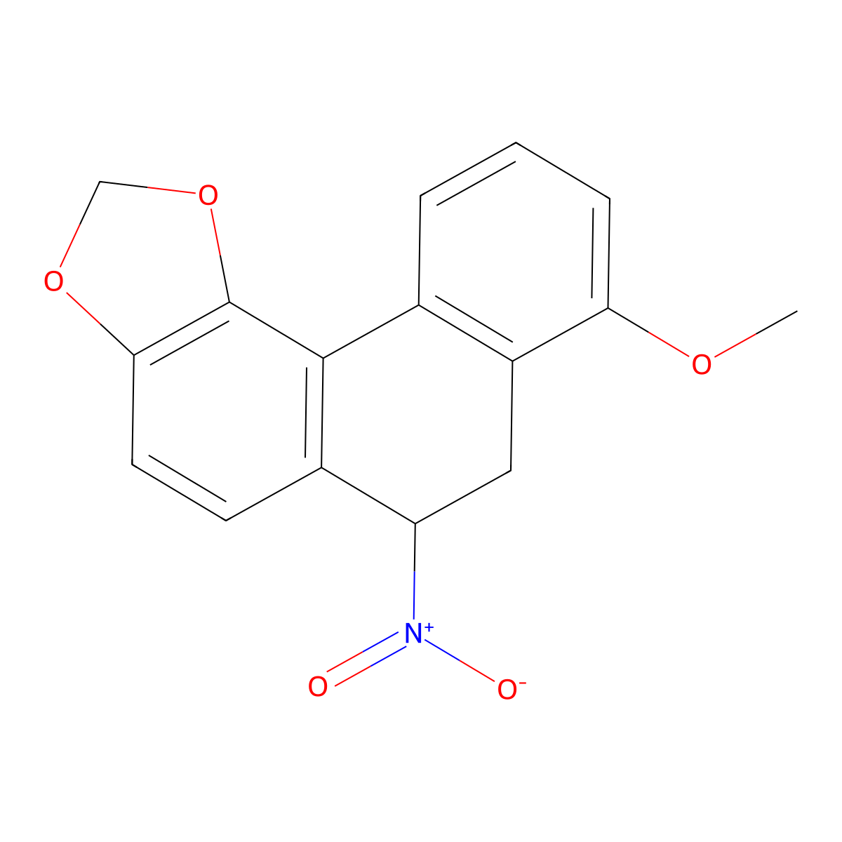 6,7-Dihydro-8-methoxy-6-nitrophenanthro(3,4-d)-1,3-dioxole molecular structure, CAS 114020-51-8