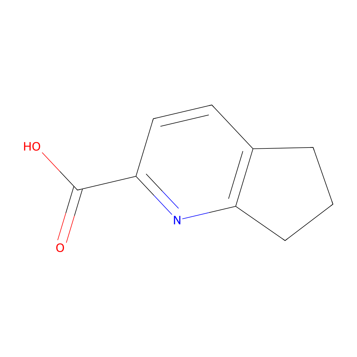 6,7-dihydro-5H-cyclopenta[b]pyridine-2-carboxylic acid molecular structure, CAS 1140239-83-3