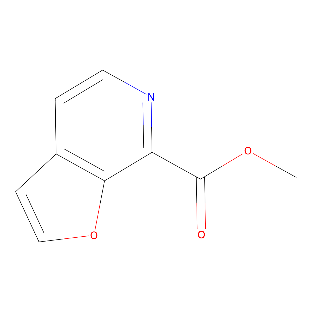 Methyl furo[2,3-c]pyridine-7-carboxylate molecular structure, CAS 1140239-85-5