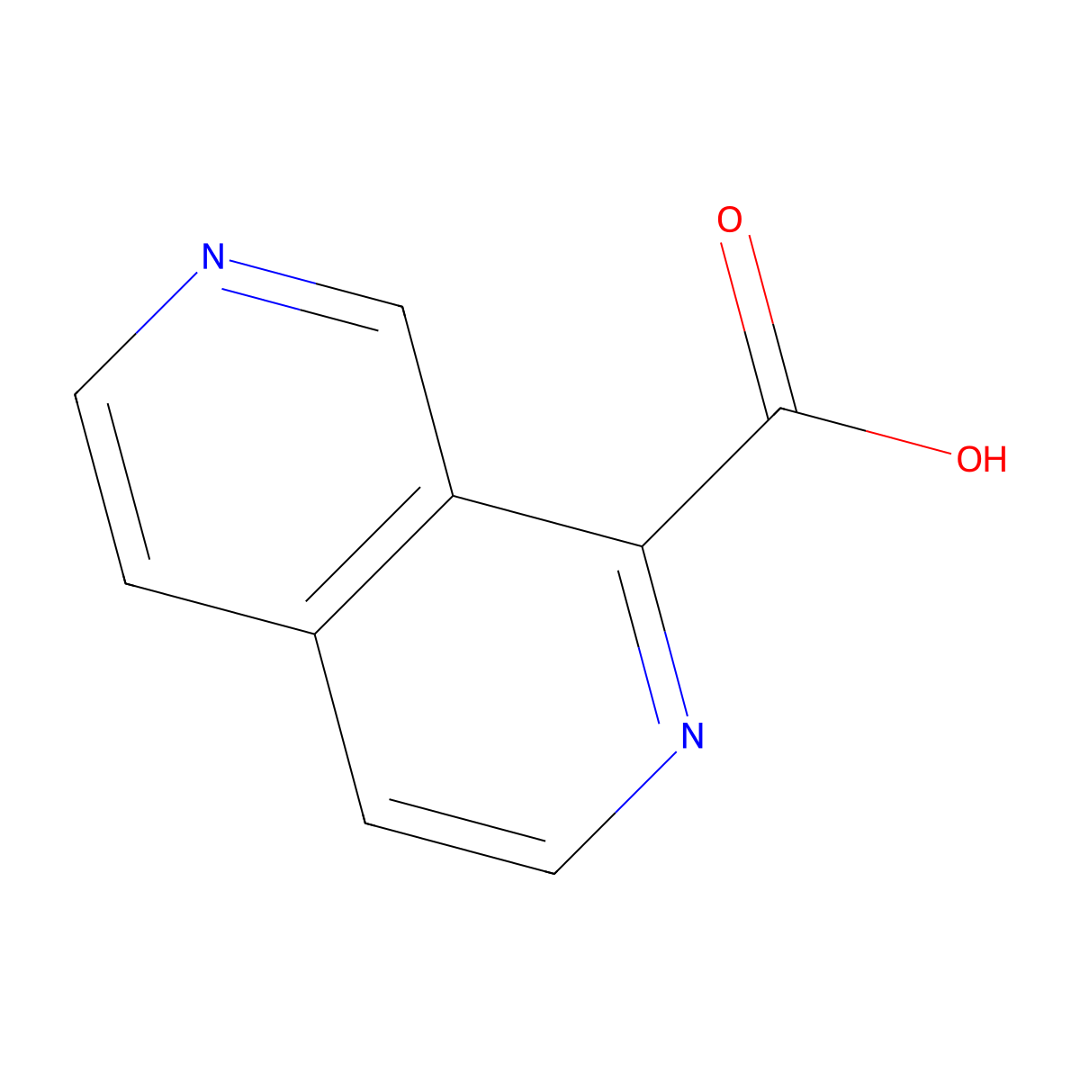 2,7-Naphthyridine-1-carboxylic acid molecular structure, CAS 1140240-08-9