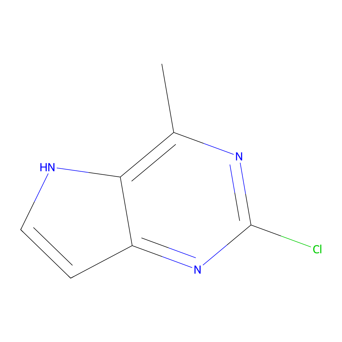 2-chloro-4-methyl-5H-pyrrolo[3,2-d]pyrimidine molecular structure, CAS 1140241-22-0
