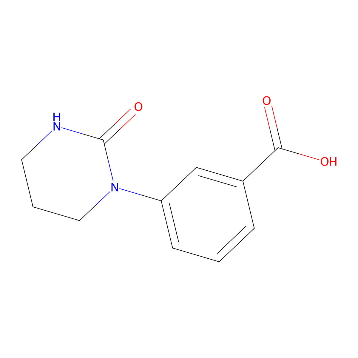 3-(2-Oxo-1,3-diazinan-1-yl)benzoic acid molecular structure, CAS 1140242-88-1