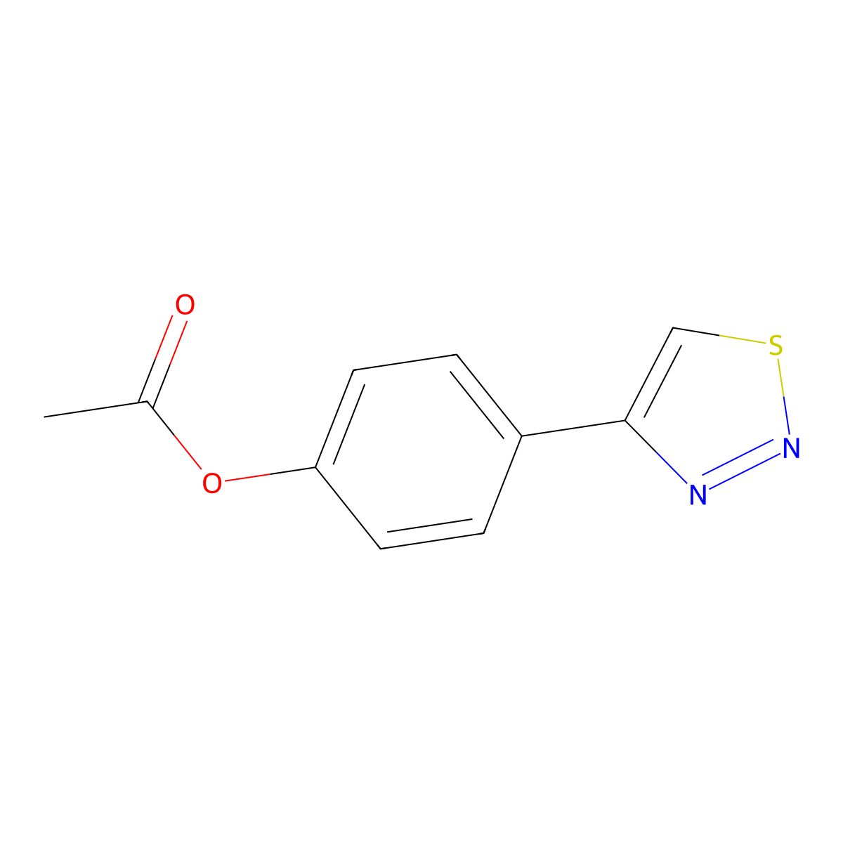 4-(1,2,3-Thiadiazol-4-yl)phenyl acetate molecular structure, CAS 114039-05-3