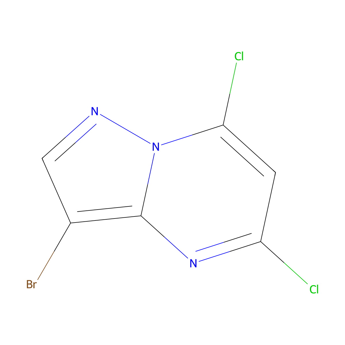 3-Bromo-5,7-dichloropyrazolo[1,5-a]pyrimidine molecular structure, CAS 114040-06-1