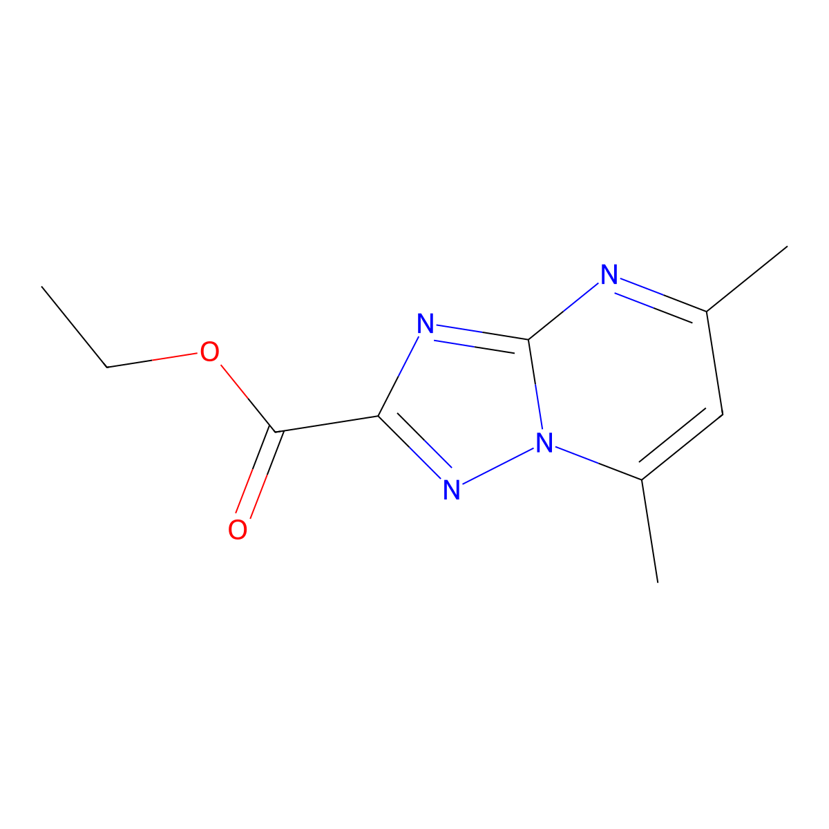 Ethyl 5,7-dimethyl-[1,2,4]triazolo[1,5-a]pyrimidine-2-carboxylate molecular structure, CAS 114040-29-8