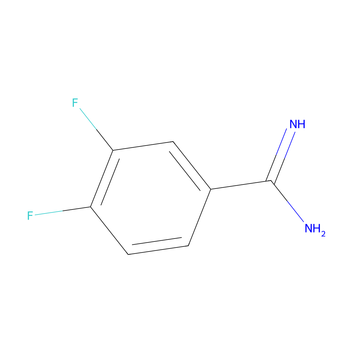 3,4-Difluorobenzenecarboximidamide molecular structure, CAS 114040-50-5