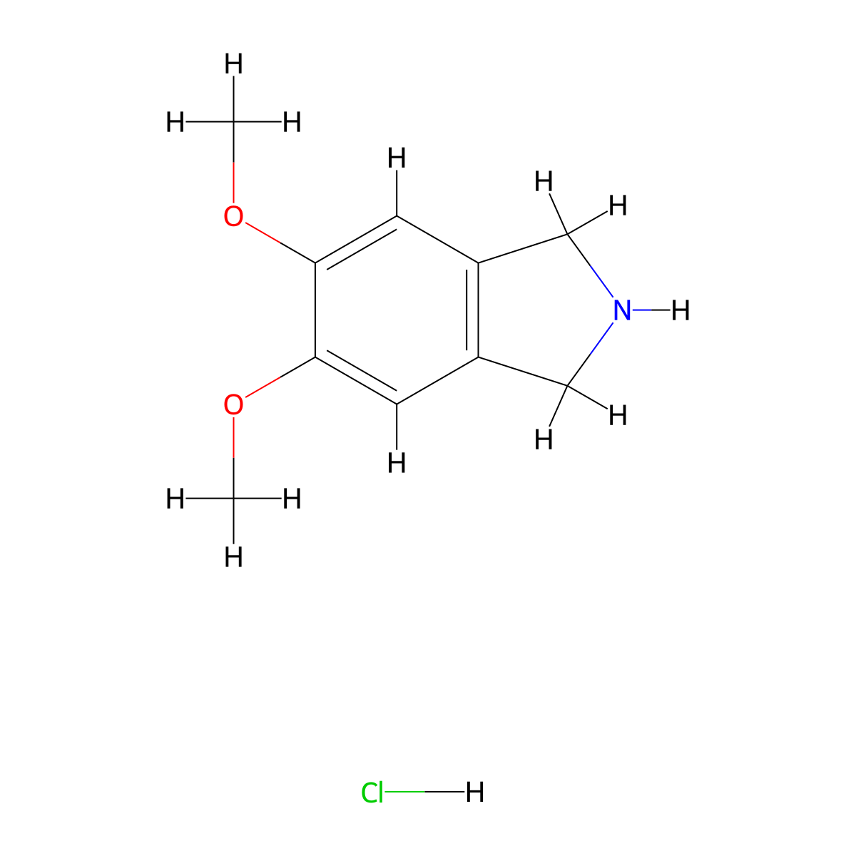 5,6-dimethoxy-2,3-dihydro-1H-isoindole hydrochloride molecular structure, CAS 114041-17-7