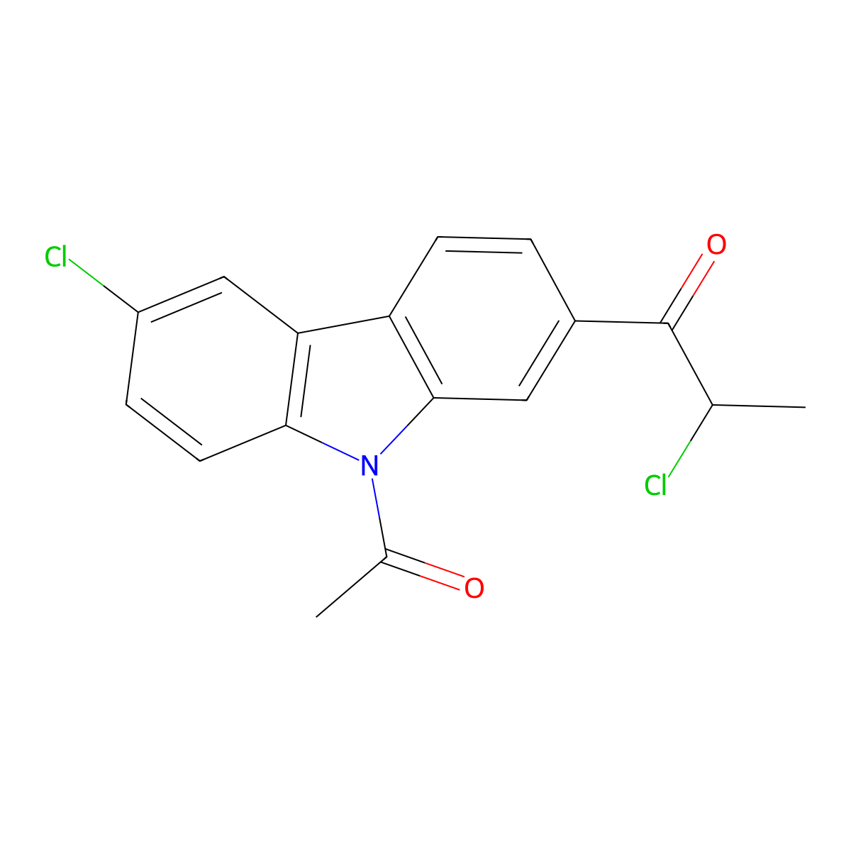 2-(2-Chloropropionyl)-6-chloro-9-acetylcarbazole molecular structure, CAS 114041-34-8