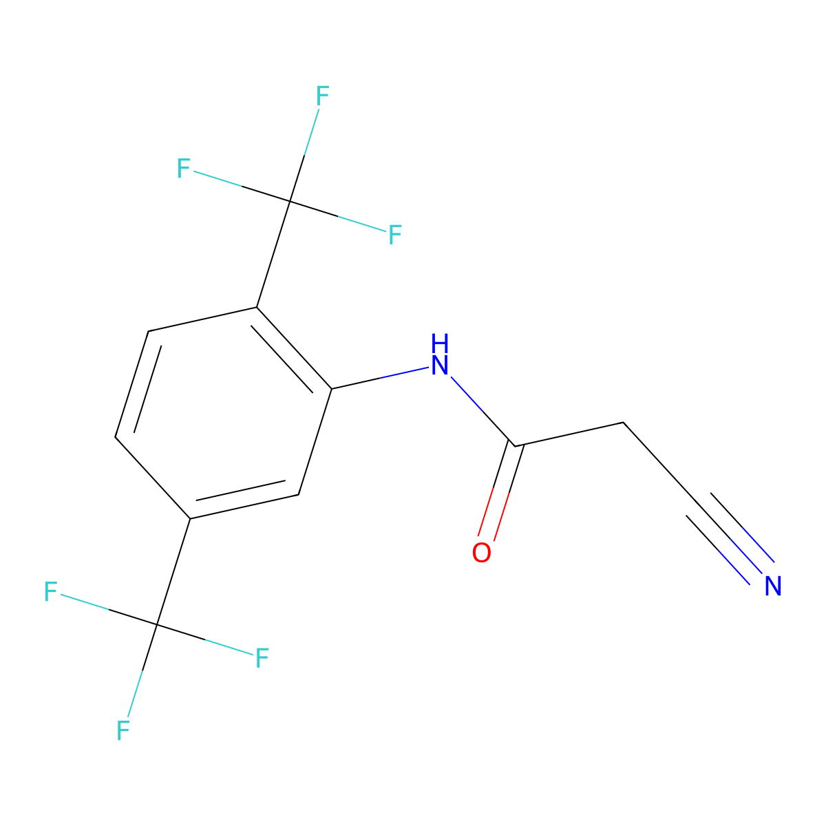 N-[2,5-bis(trifluoromethyl)phenyl]-2-cyanoacetamide molecular structure, CAS 1140412-67-4