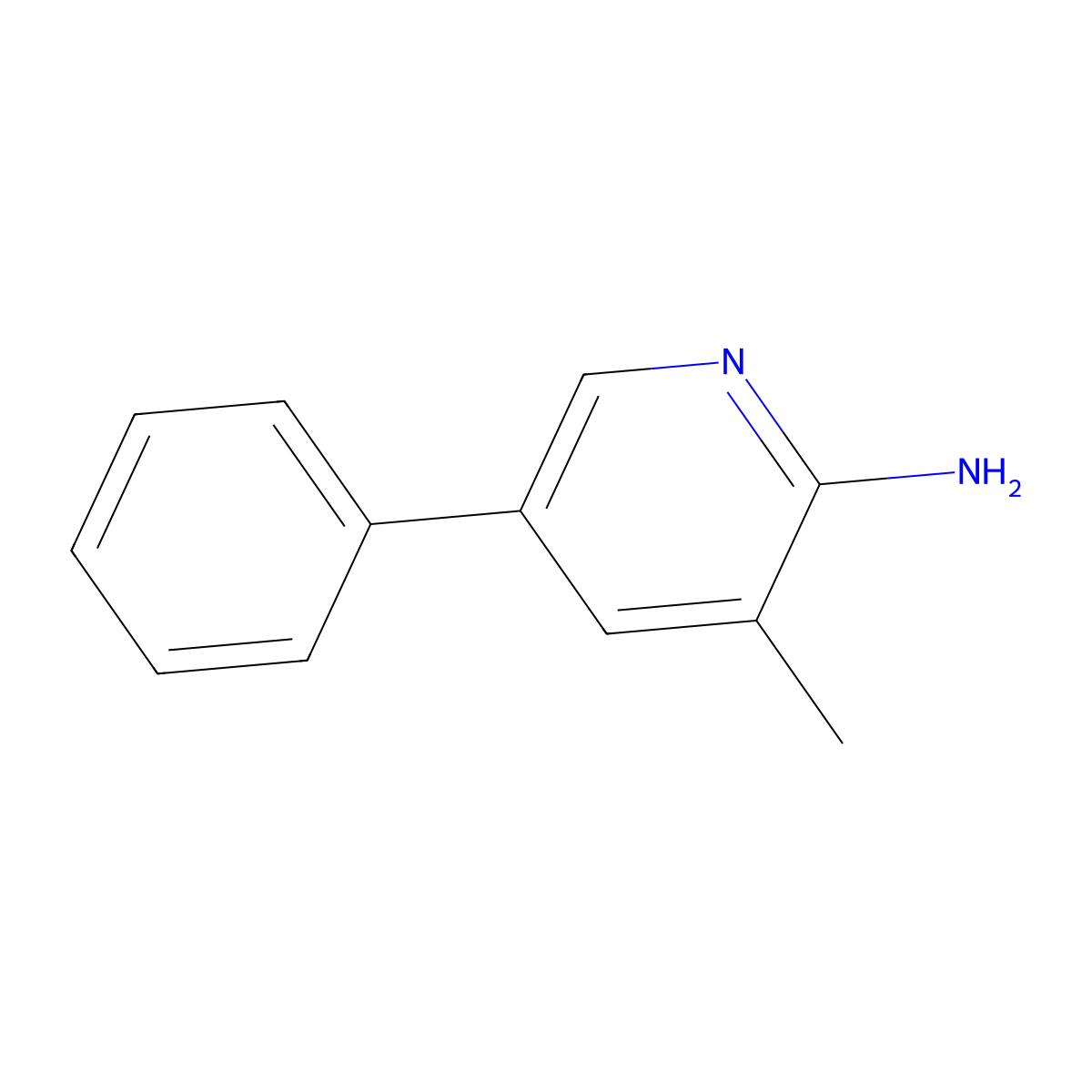 3-Methyl-5-phenyl-2-pyridinamine molecular structure, CAS 114042-03-4