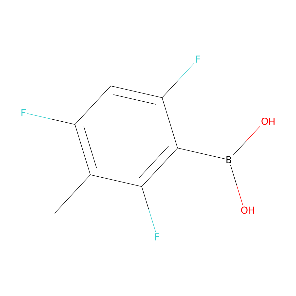 2,4,6-Trifluoro-3-methylphenylboronic acid molecular structure, CAS 1140438-96-5