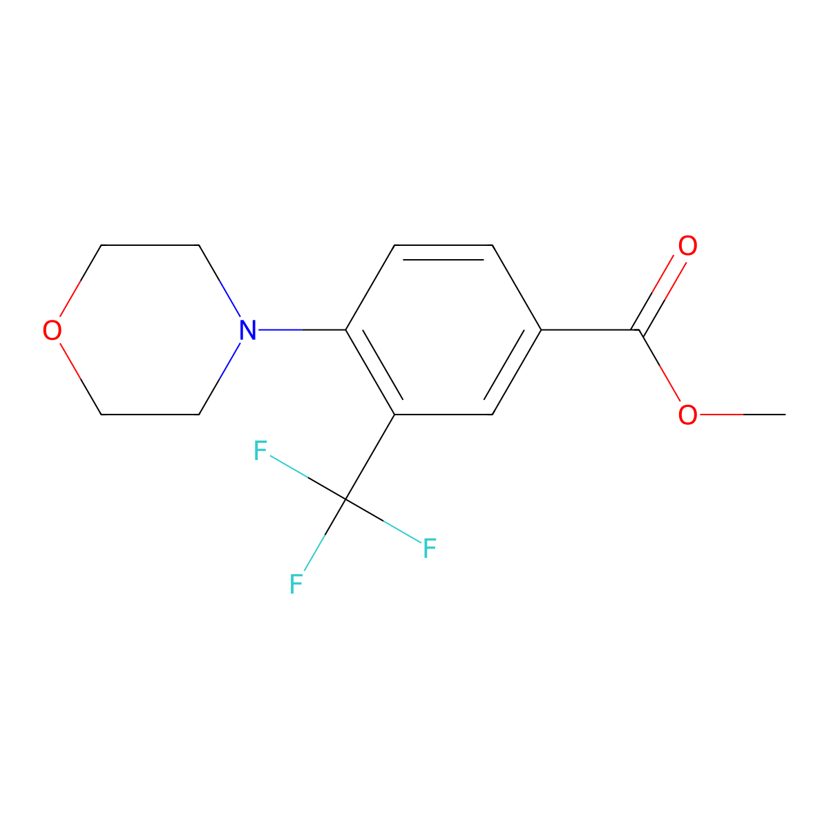 Methyl 4-(morpholin-4-yl)-3-(trifluoromethyl)benzoate molecular structure, CAS 1140461-83-1