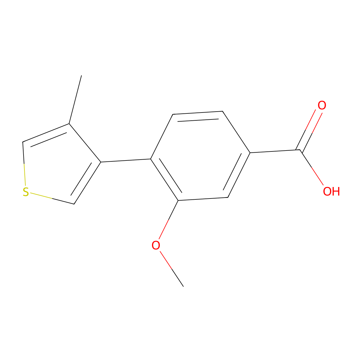 3-Methoxy-4-(4-methyl-3-thienyl)benzoic acid molecular structure, CAS 1140461-96-6