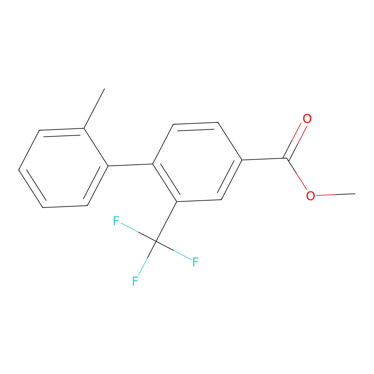 Methyl 2'-methyl-2-(trifluoromethyl)-[1,1'-biphenyl]-4-carboxylate molecular structure, CAS 1140462-05-0