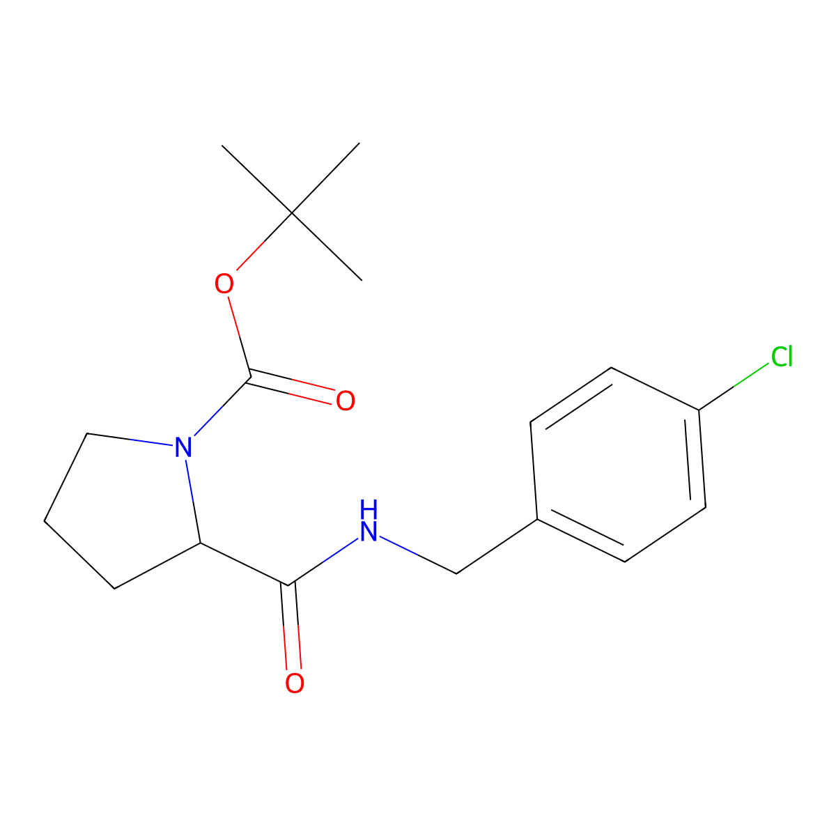 (R)-tert-Butyl 2-((4-chlorobenzyl)carbamoyl)pyrrolidine-1-carboxylate molecular structure, CAS 1140495-84-6