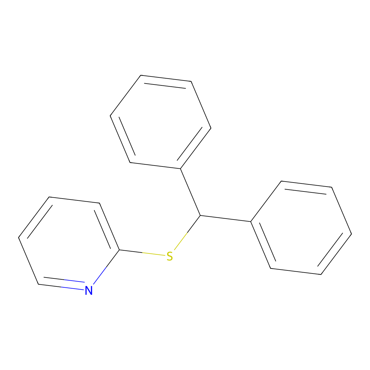 Pyridine, 2-[(diphenylmethyl)thio]- molecular structure, CAS 114050-35-0