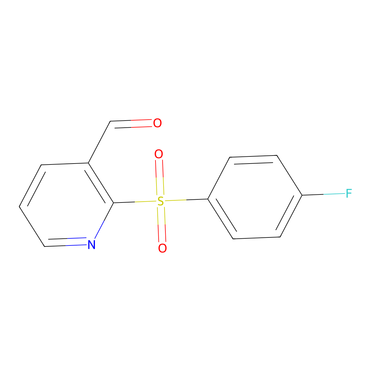 2-((4-Fluorophenyl)sulfonyl)nicotinaldehyde molecular structure, CAS 1140506-56-4