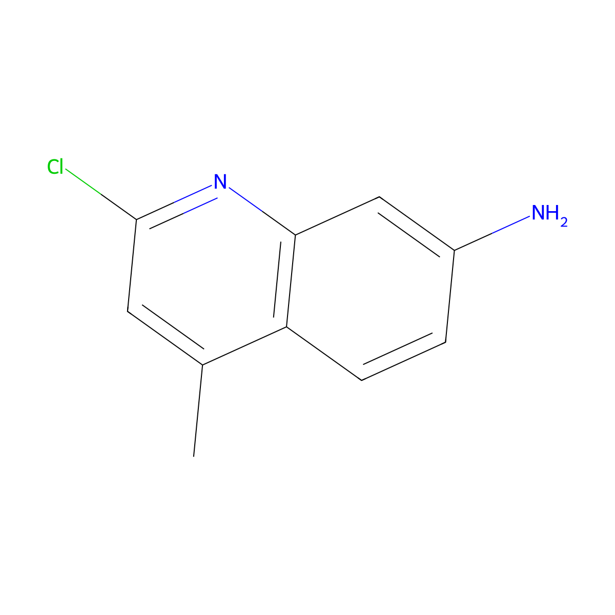 2-Chloro-4-methyl-7-aminoquinoline molecular structure, CAS 114058-74-1