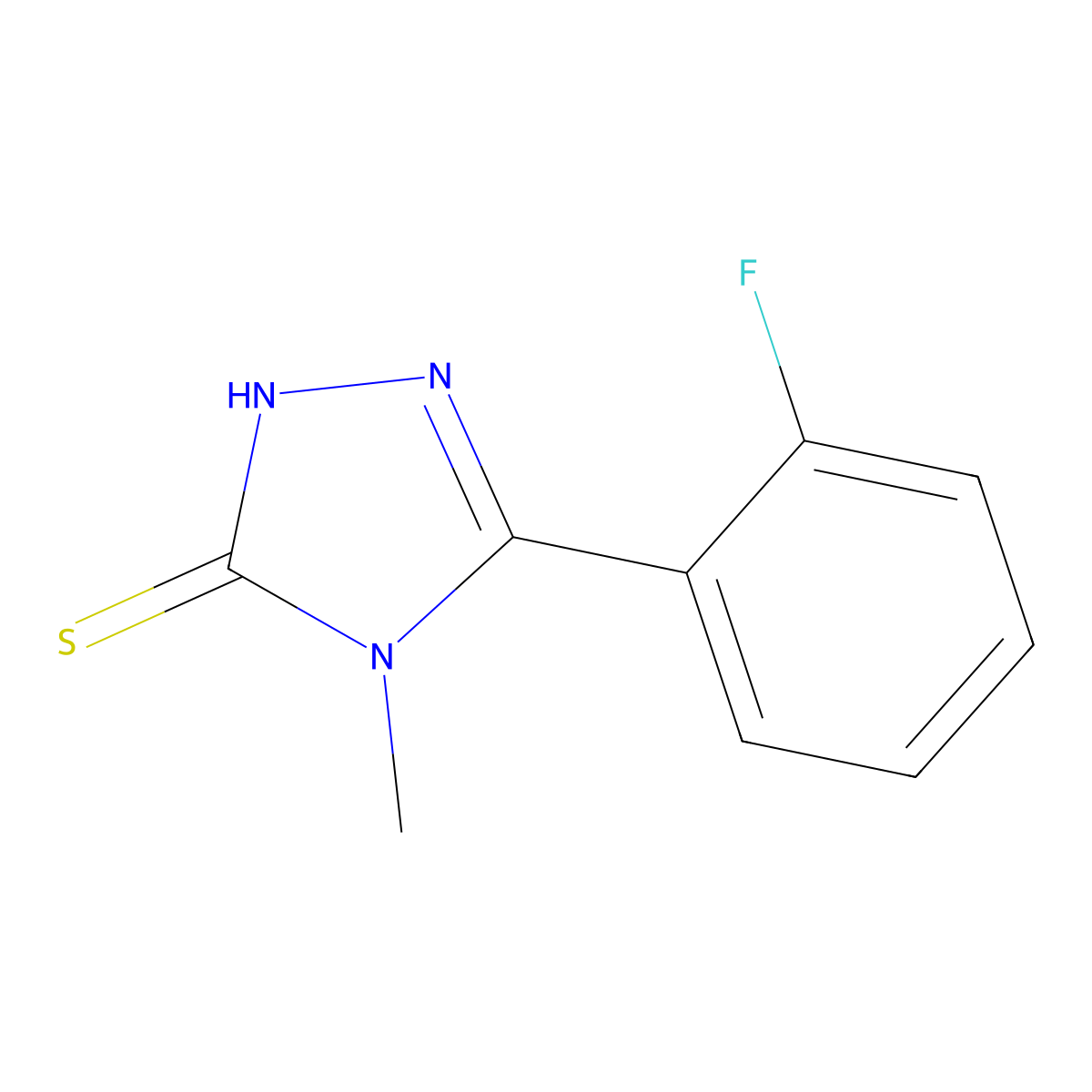 5-(2-fluorophenyl)-4-methyl-4H-1,2,4-triazole-3-thiol molecular structure, CAS 114058-90-1
