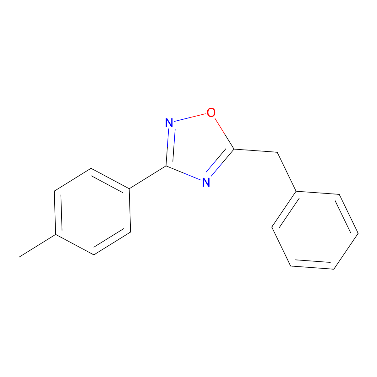 5-Benzyl-3-(4-methylphenyl)-1,2,4-oxadiazole molecular structure, CAS 114065-33-7