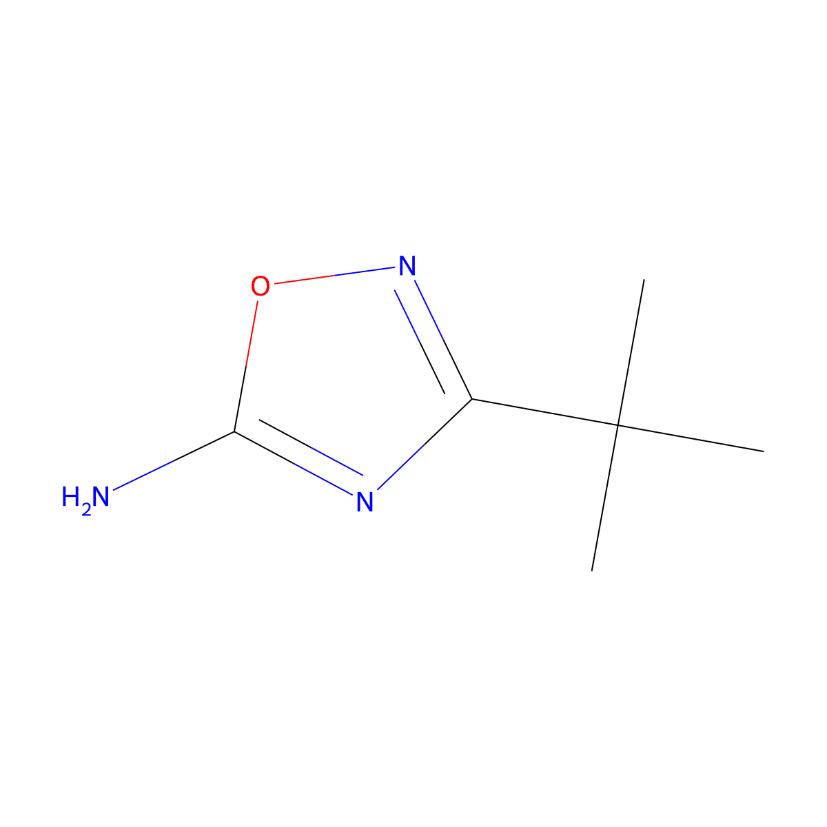 3-Tert-butyl-1,2,4-oxadiazol-5-amine molecular structure, CAS 114065-37-1