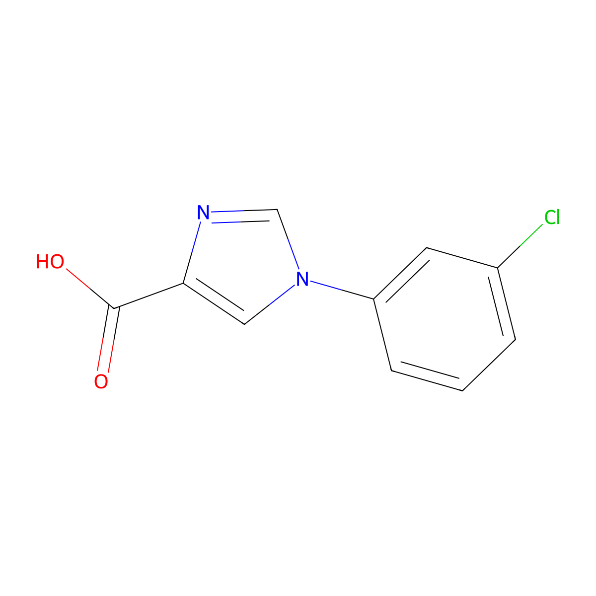 1-(3-chlorophenyl)-1H-imidazole-4-carboxylic acid molecular structure, CAS 114067-96-8