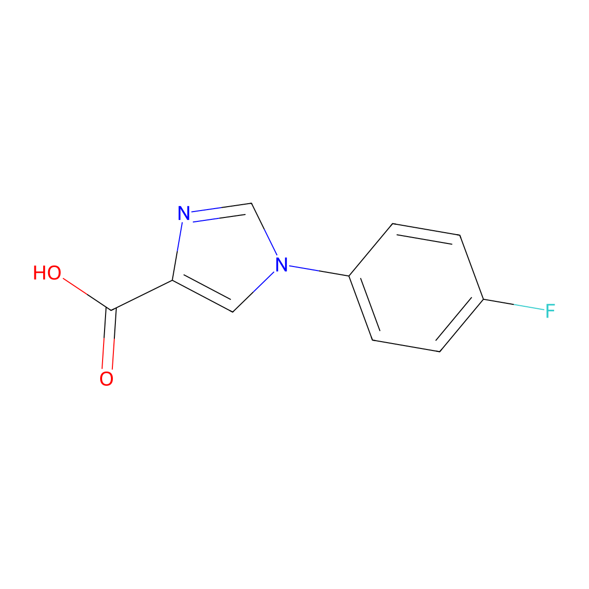 1-(4-fluorophenyl)-1H-imidazole-4-carboxylic acid molecular structure, CAS 114067-97-9