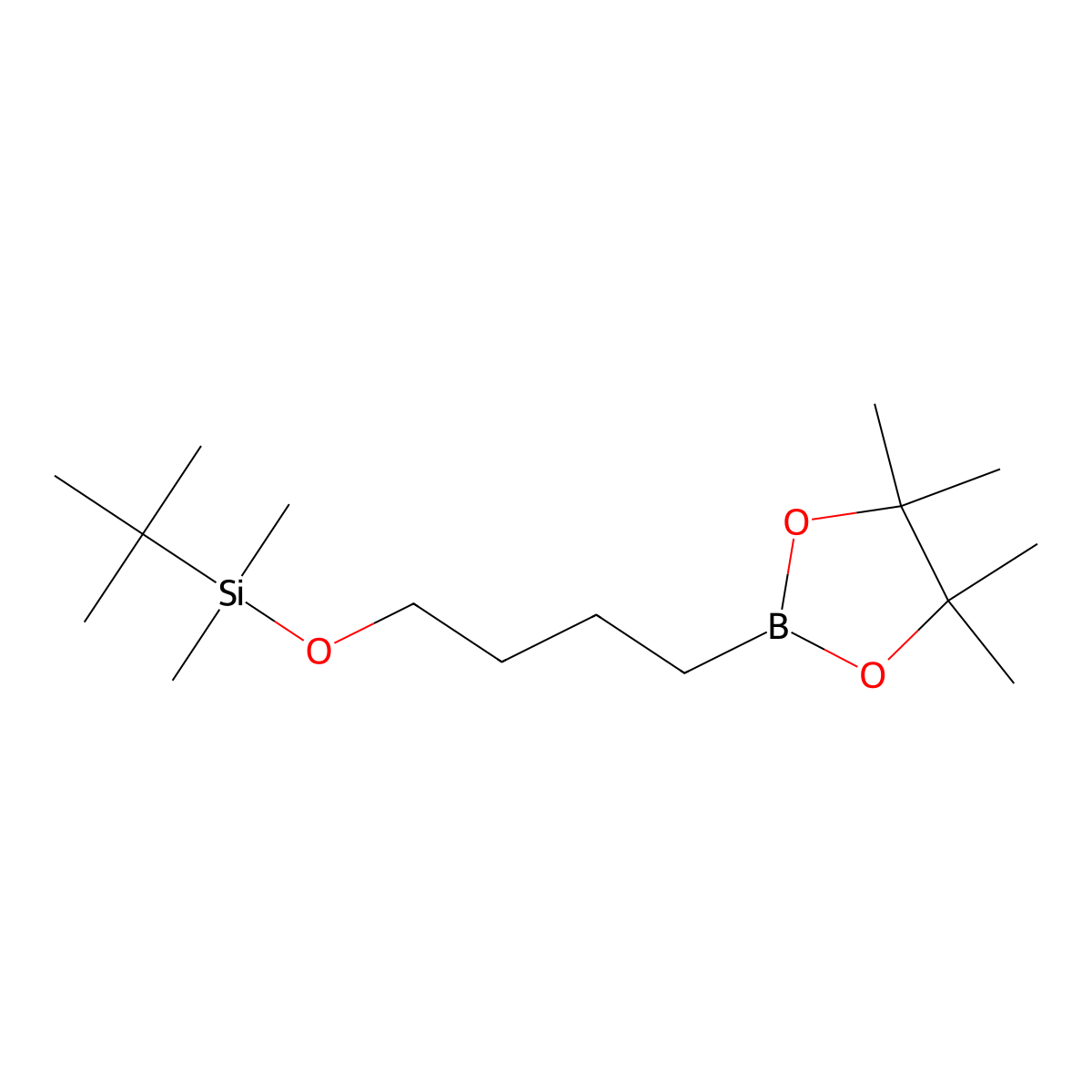 tert-Butyldimethyl(4-(4,4,5,5-tetramethyl-1,3,2-dioxaborolan-2-yl)butoxy)silane molecular structure, CAS 1140737-38-7