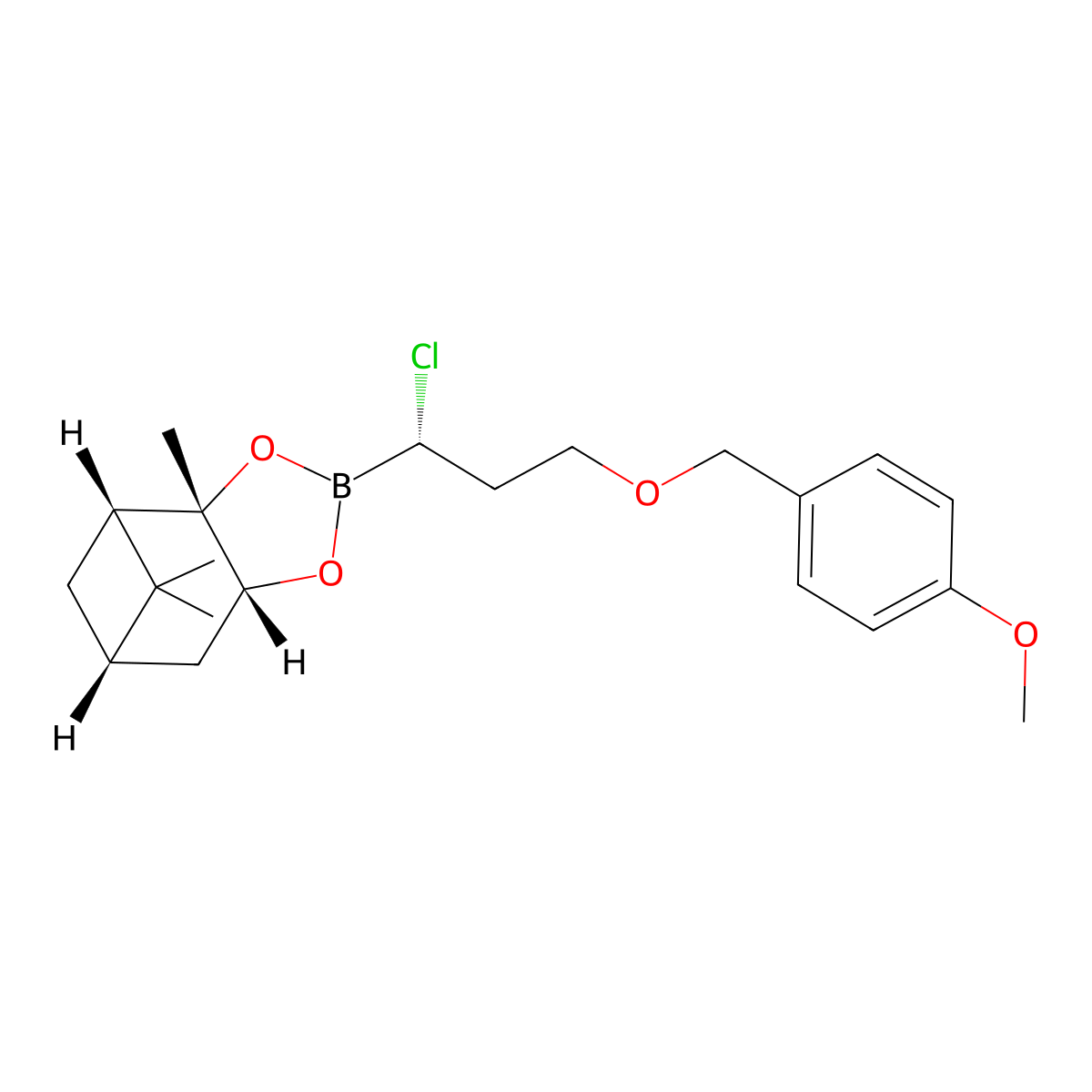(1S,2S,6R,8S)-4-[(1S)-1-chloro-3-[(4-methoxyphenyl)methoxy]propyl]-2,9,9-trimethyl-3,5-dioxa-4-boratricyclo[6.1.1.02,6]decane molecular structure, CAS 1140737-57-0