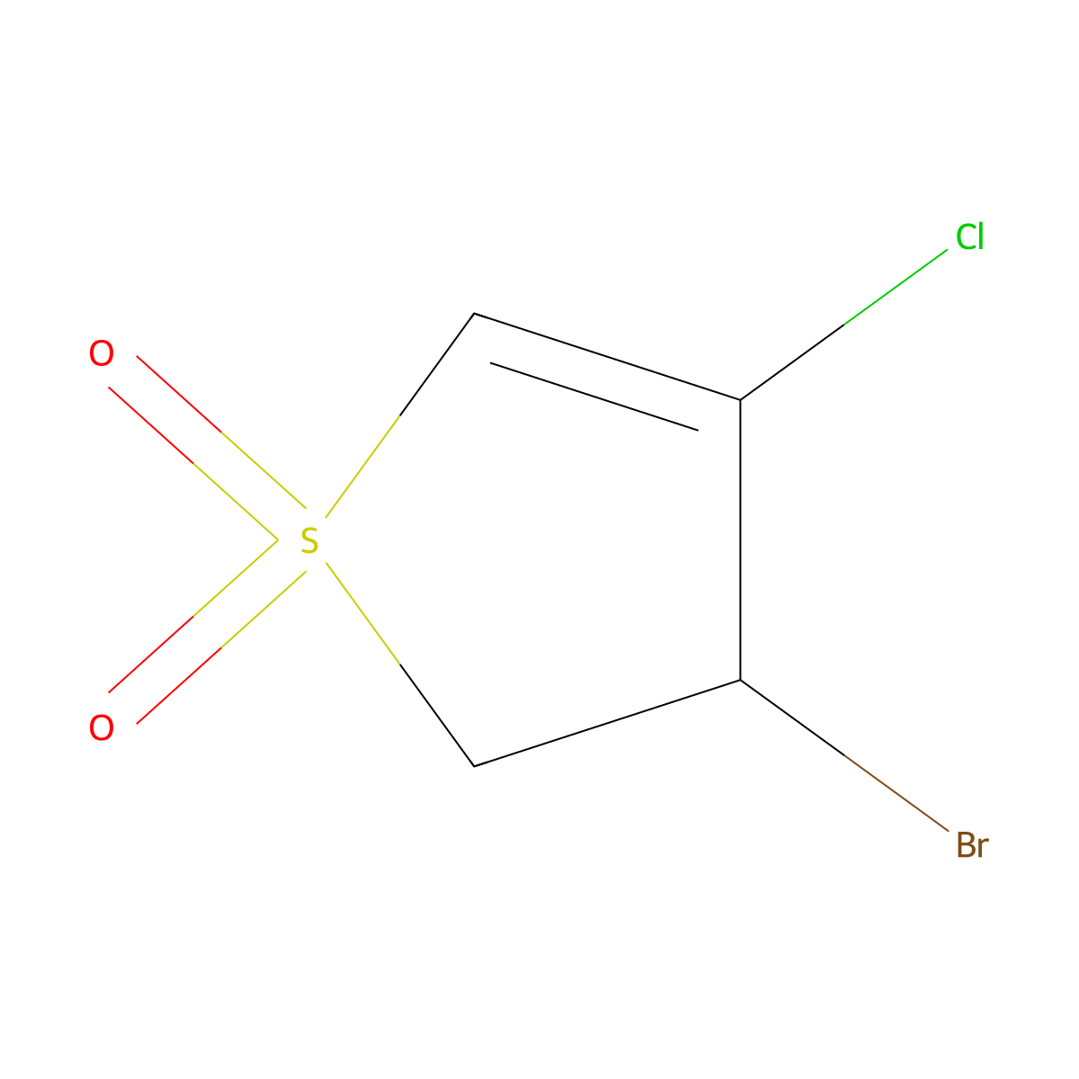 Thiophene, 3-bromo-4-chloro-2,3-dihydro-, 1,1-dioxide molecular structure, CAS 114079-02-6