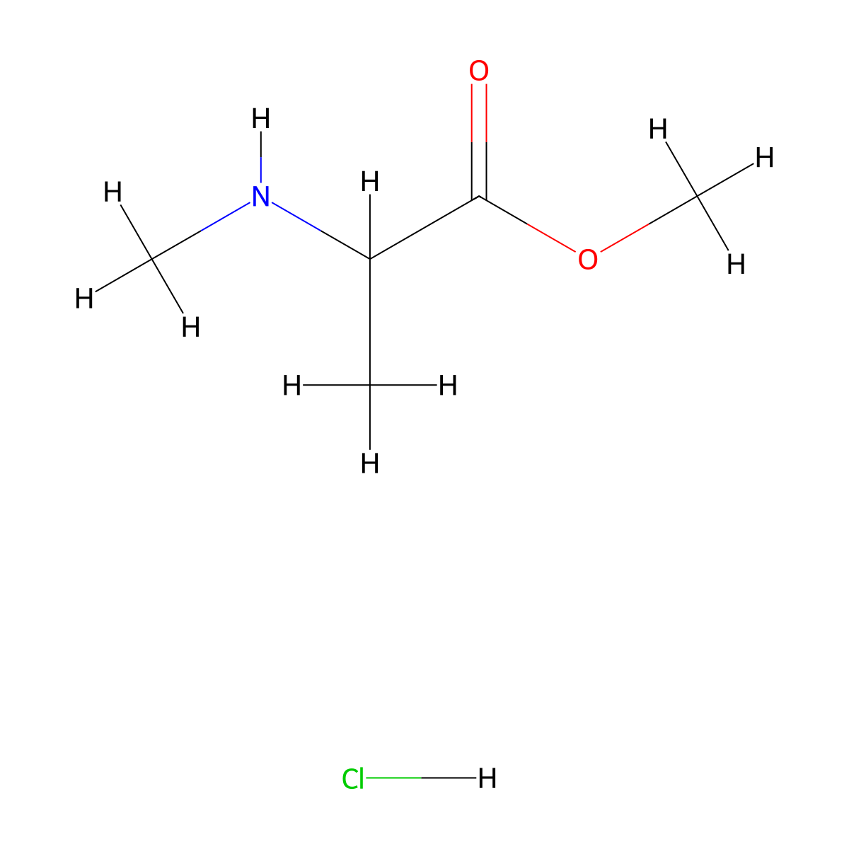 Methyl N-methylalaninate hydrochloride molecular structure, CAS 114079-50-4