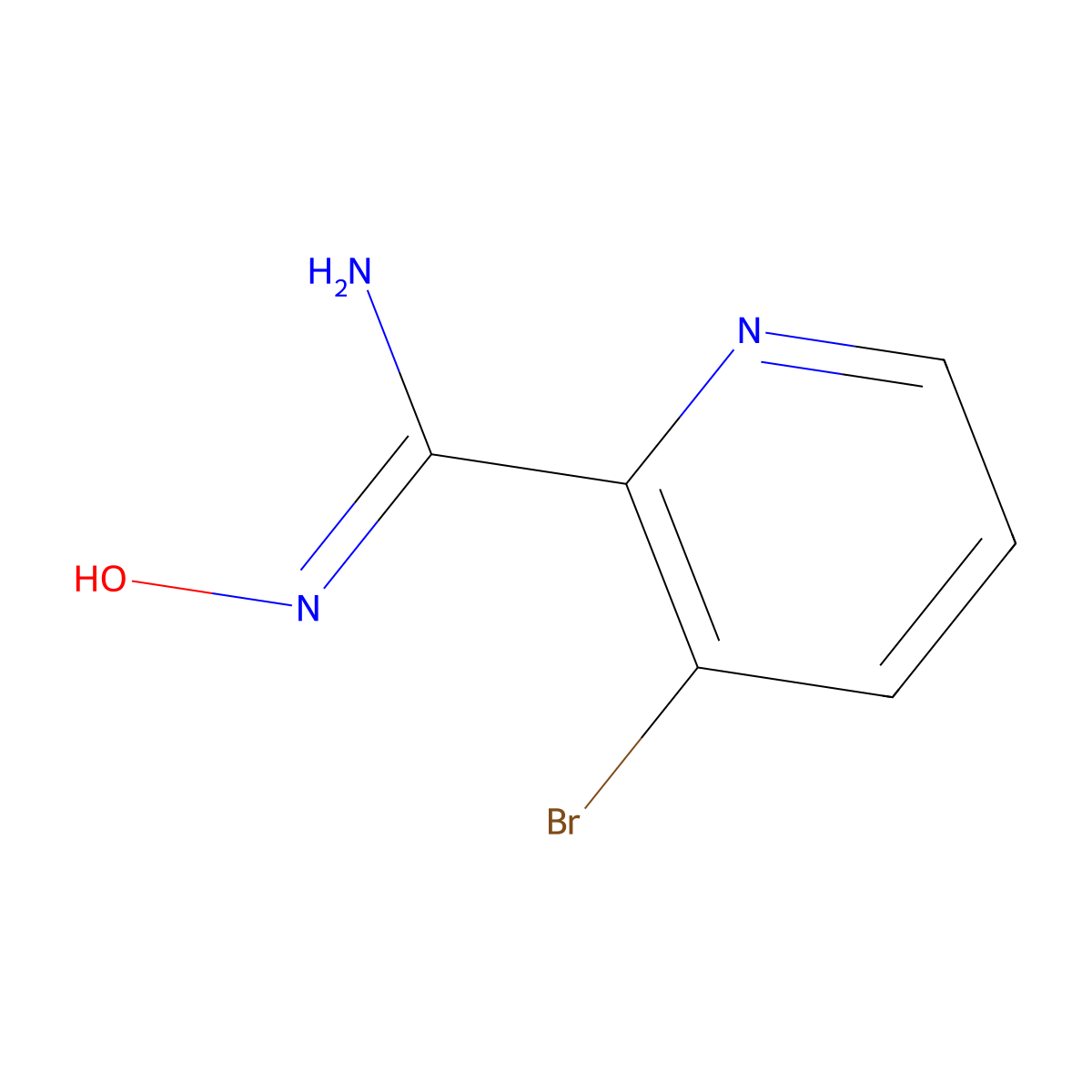 3-Bromo-N'-hydroxypyridine-2-carboximidamide molecular structure, CAS 114080-96-5