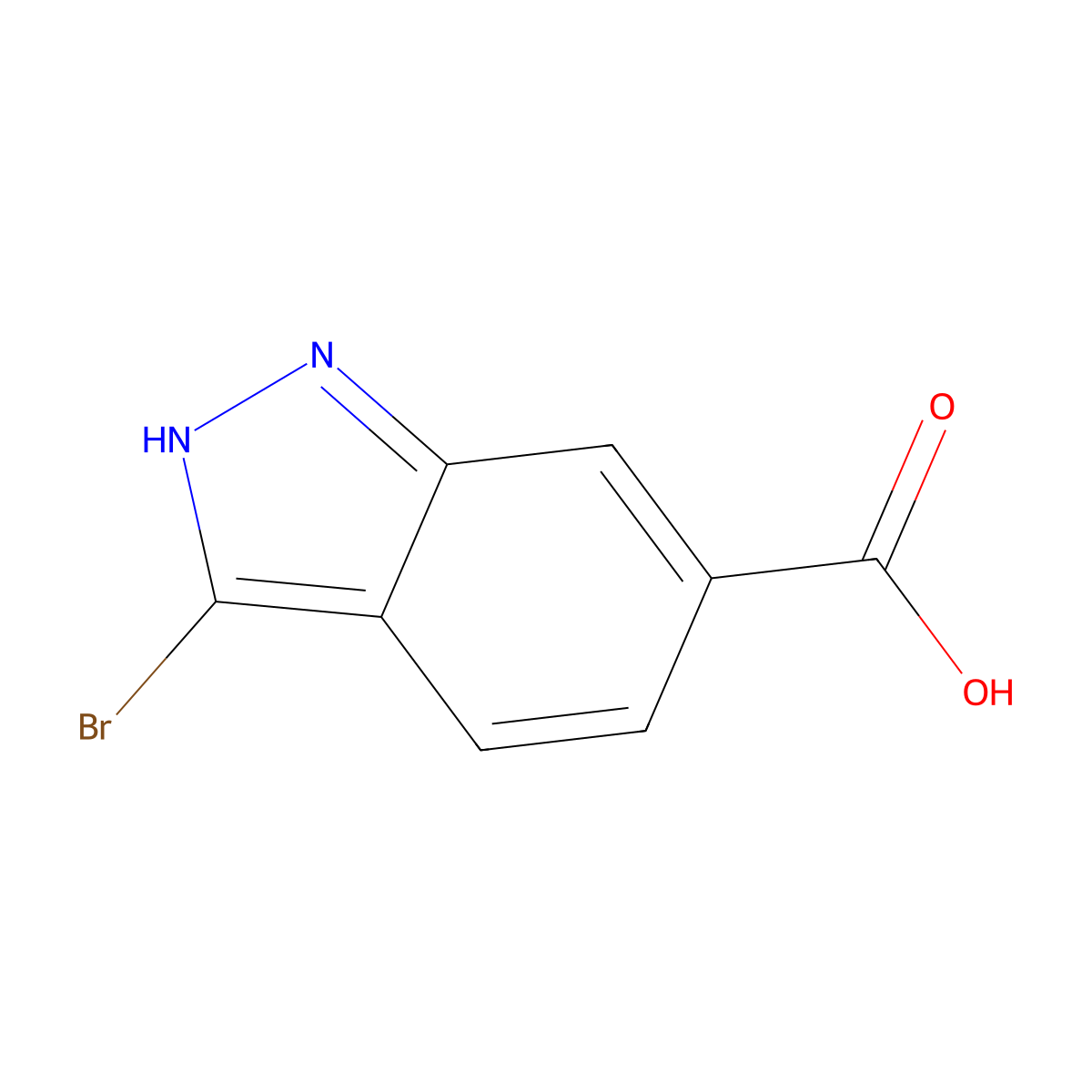 3-bromo-1H-indazole-6-carboxylic acid molecular structure, CAS 114086-30-5
