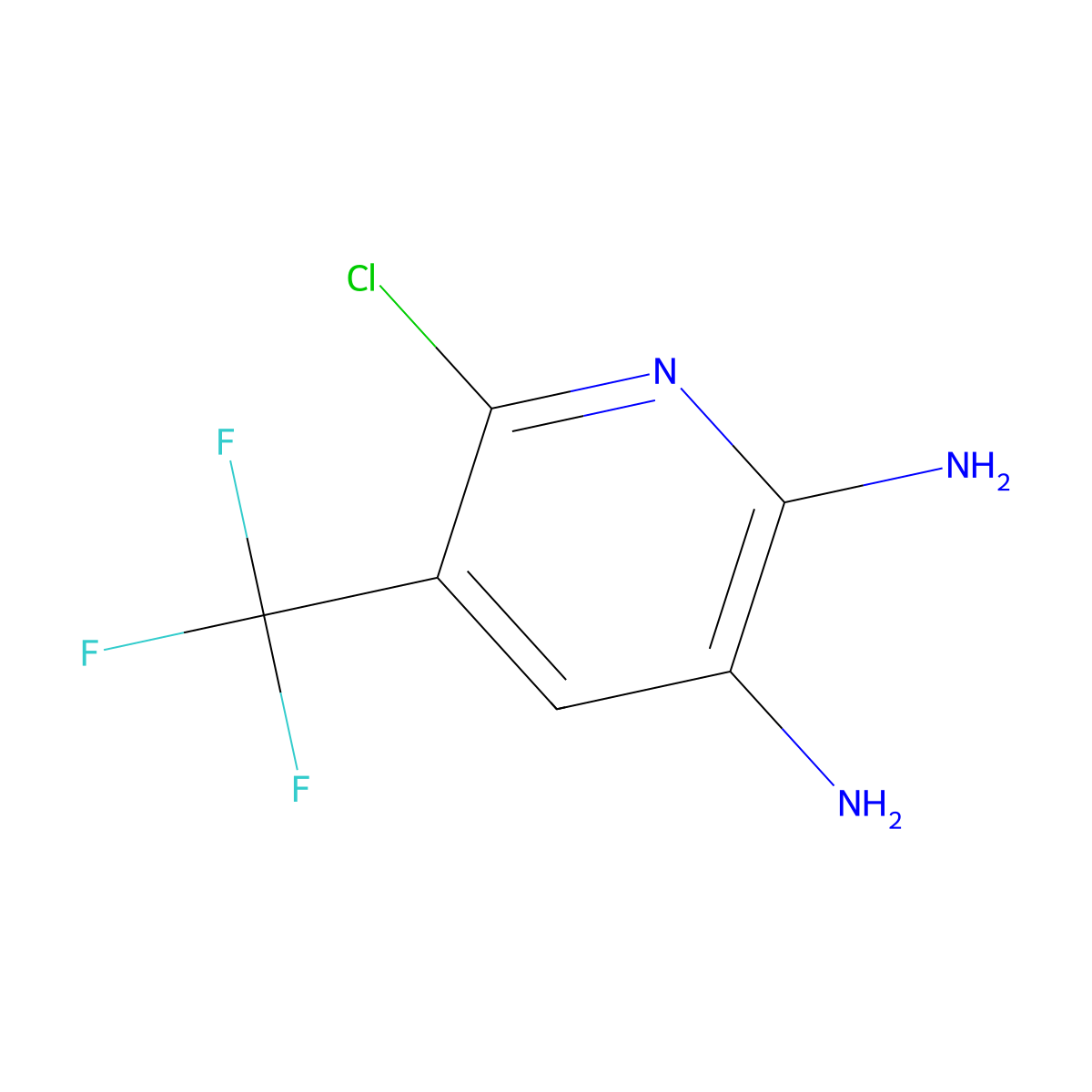 6-Chloro-5-(trifluoromethyl)pyridine-2,3-diamine molecular structure, CAS 114087-45-5