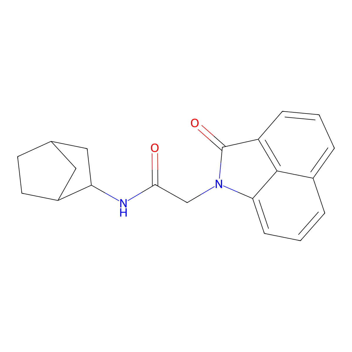 N-bicyclo[2.2.1]hept-2-yl-2-(2-oxobenzo[cd]indol-1(2H)-yl)acetamide molecular structure, CAS 1140908-22-0