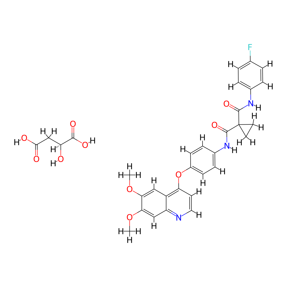 Cabozantinib S-malate molecular structure, CAS 1140909-48-3