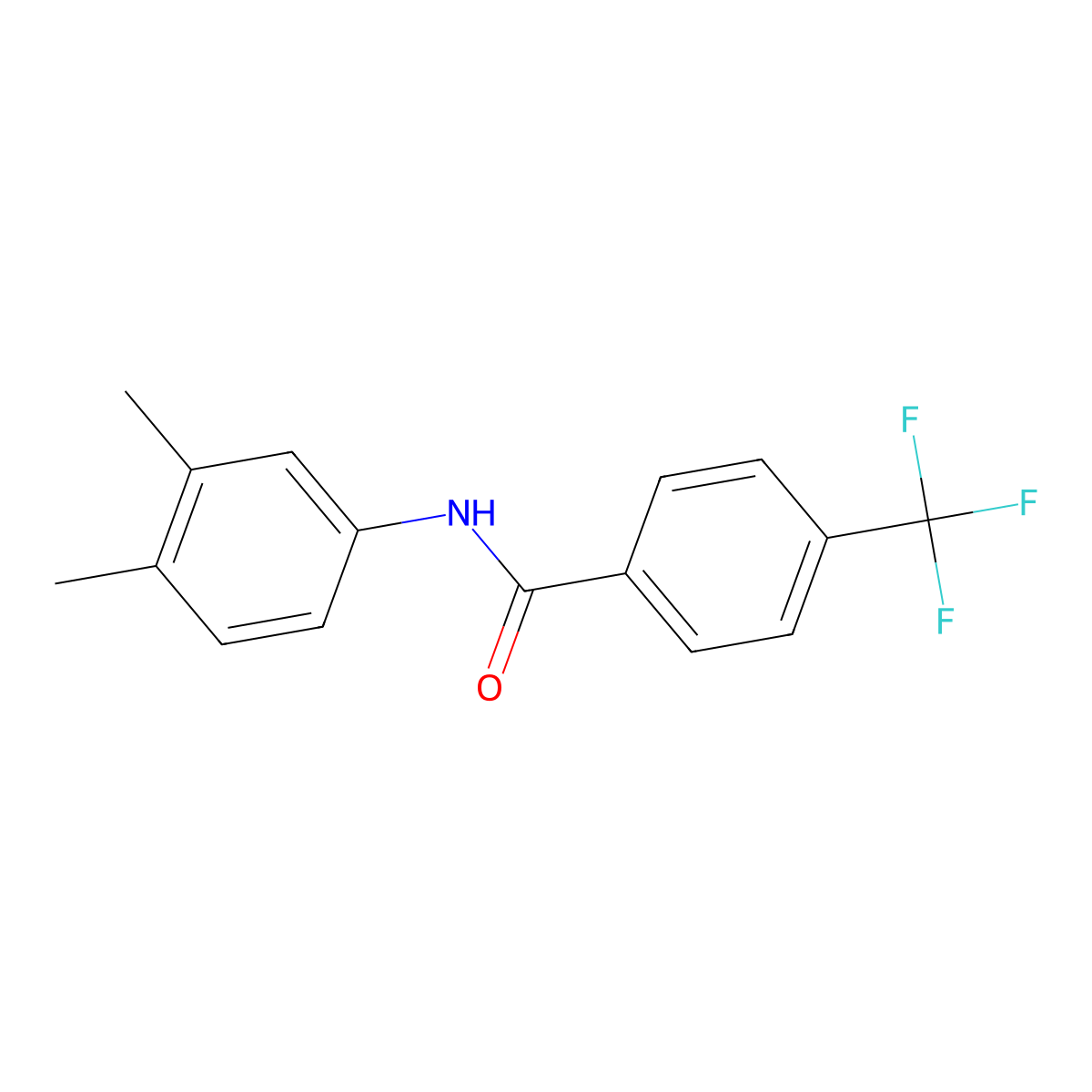 N-(3,4-dimethylphenyl)-4-(trifluoromethyl)benzamide molecular structure, CAS 1140916-91-1