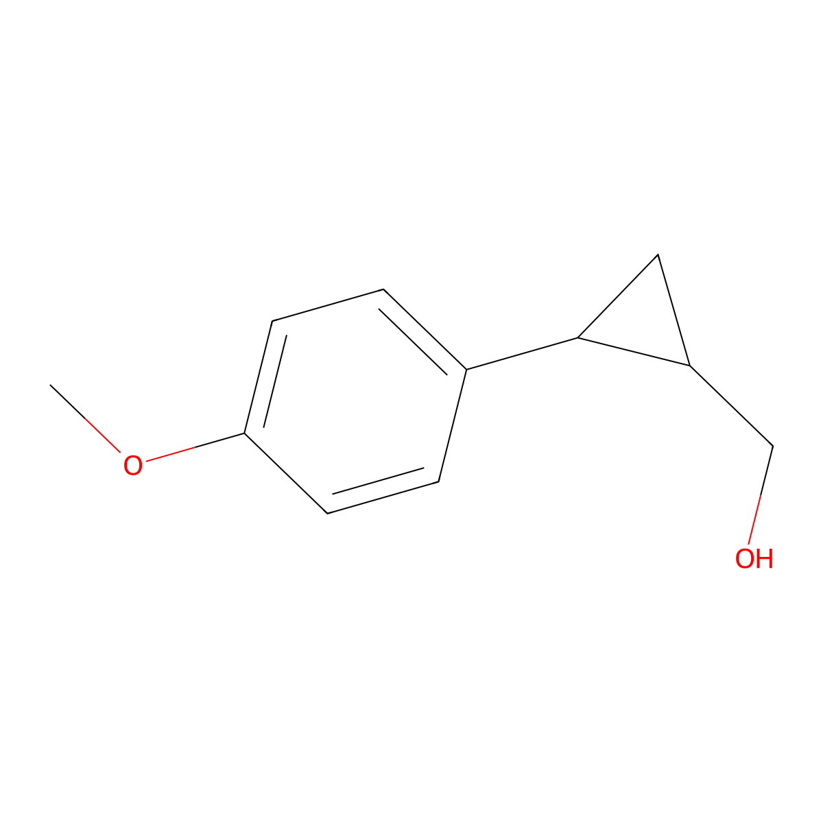 rac-((1R,2R)-2-(4-methoxyphenyl)cyclopropyl)methanol molecular structure, CAS 114095-59-9