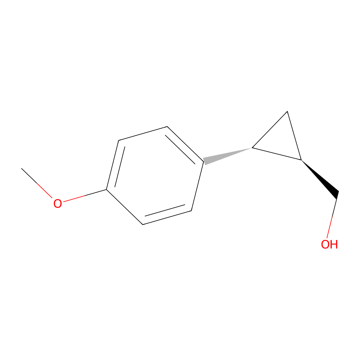 rac-((1R,2R)-2-(4-methoxyphenyl)cyclopropyl)methanol molecular structure, CAS 114095-59-9
