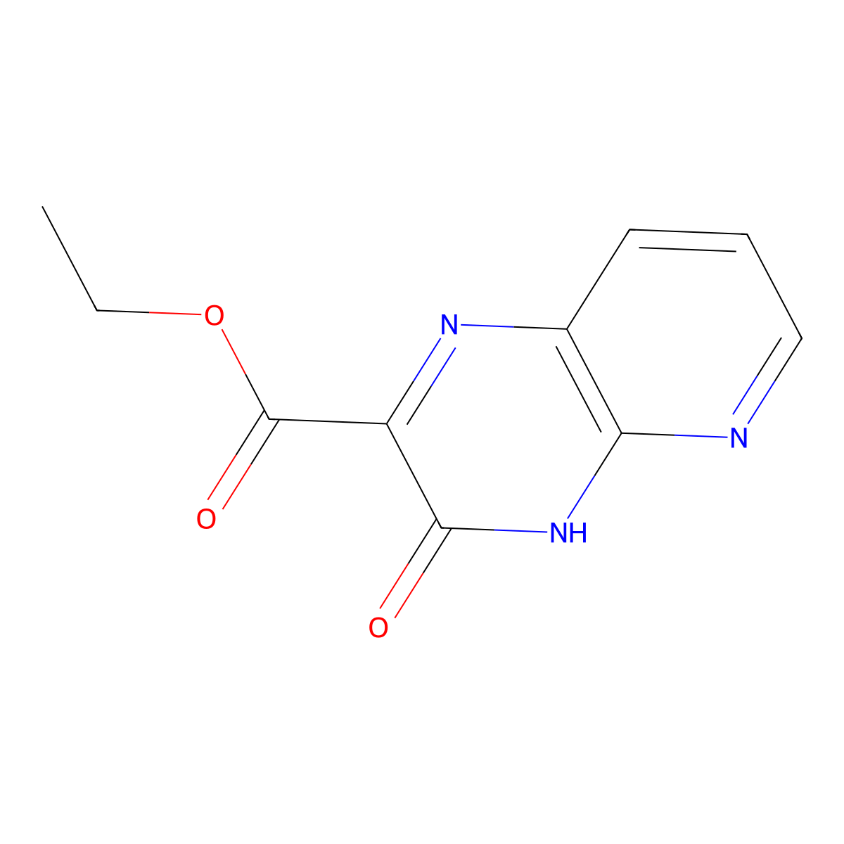 Ethyl 3-oxo-3,4-dihydropyrido[2,3-b]pyrazine-2-carboxylate molecular structure, CAS 114097-17-5