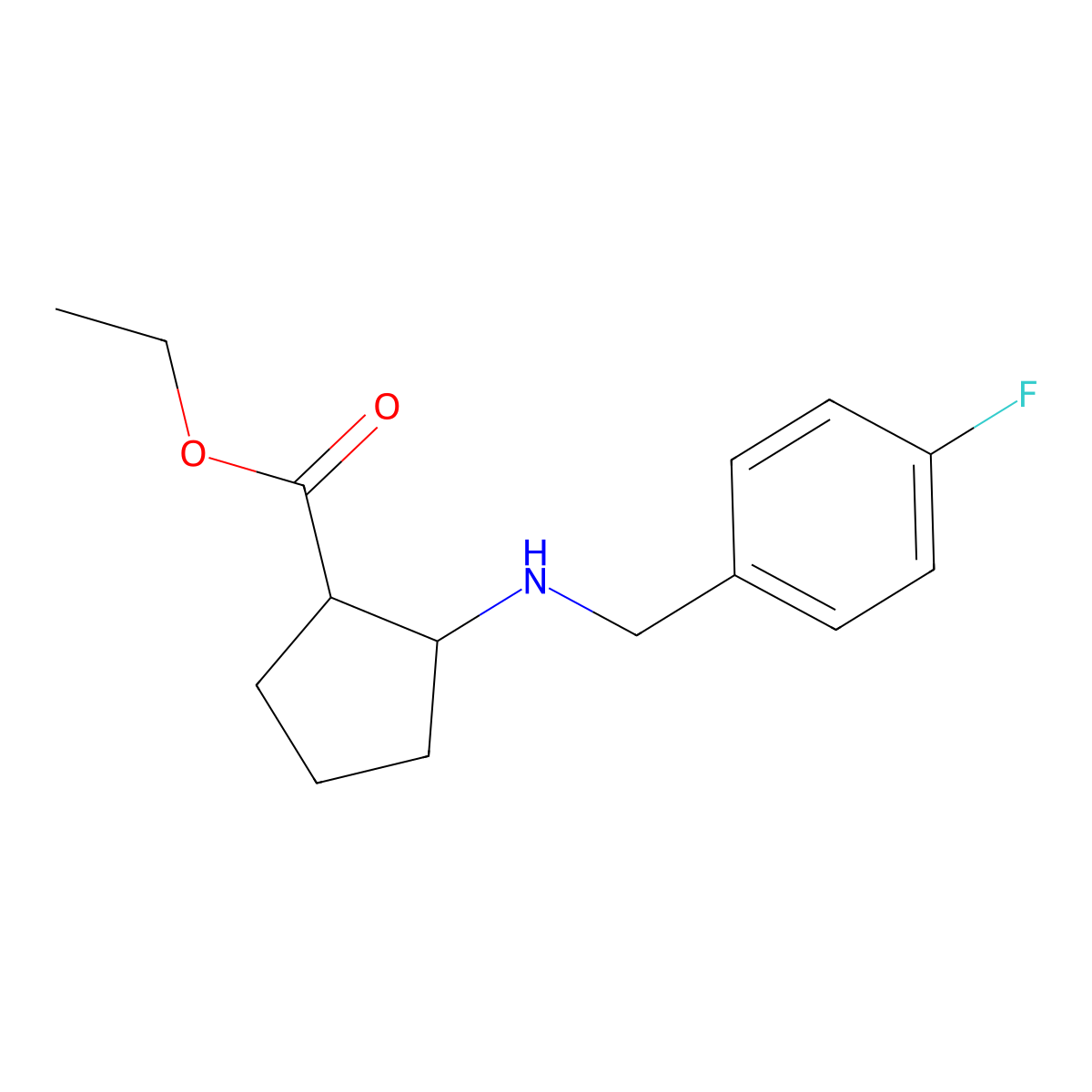 Ethyl (1S,2R)-2-(4-Fluorobenzylamino)cyclopentanecarboxylate molecular structure, CAS 1140972-21-9